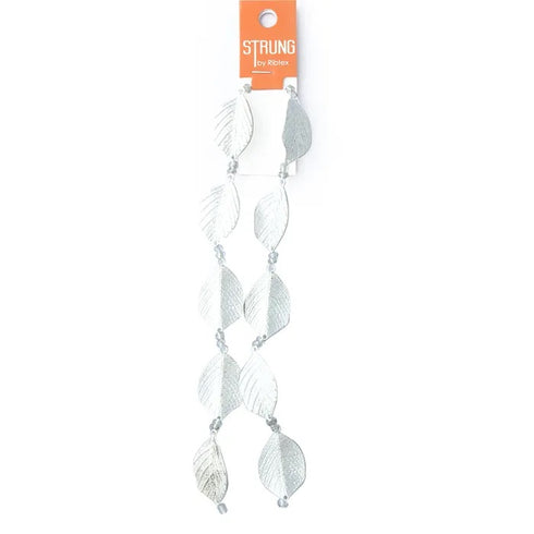 Metal Alloy Leaf Feature & Seed Strung Beads (available in 2 colours)